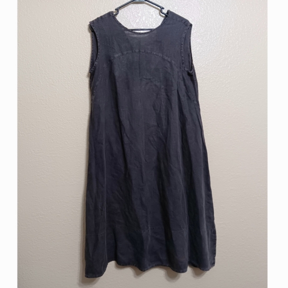 Pip Squeak Chapeau Dresses & Skirts - Pip Squeak Chapeau Charcoal Gray Linen Midi Dress